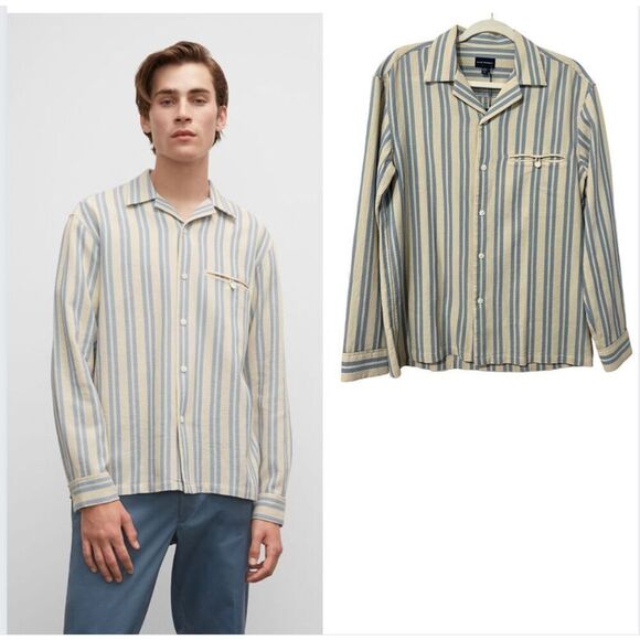 Club Monaco New !! Striped Long-Sleeve Button-Down Shirt Small Men’s